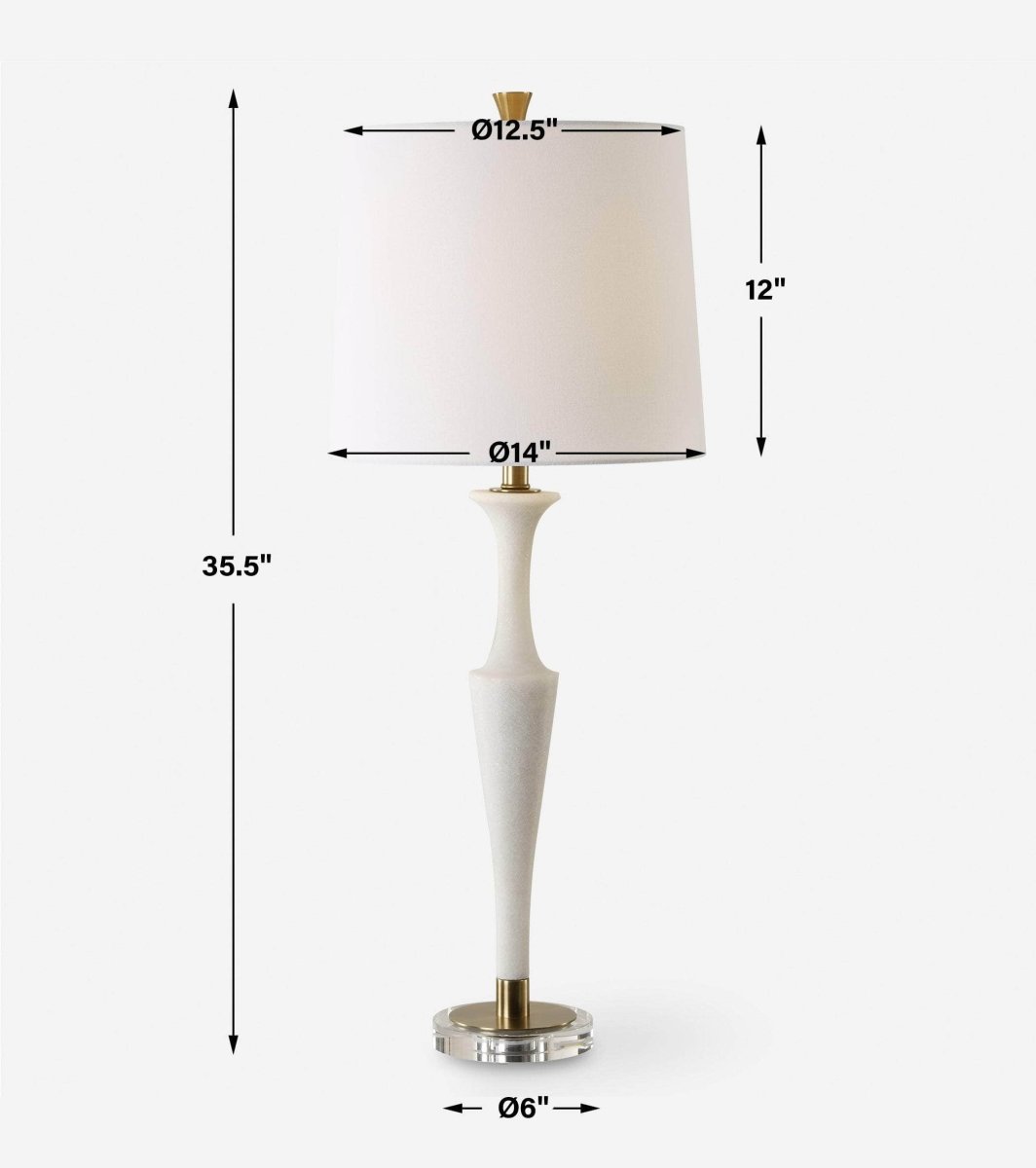 Colette White Stone Table Lamp - Uttermost - Table Lamps by Modest Hut