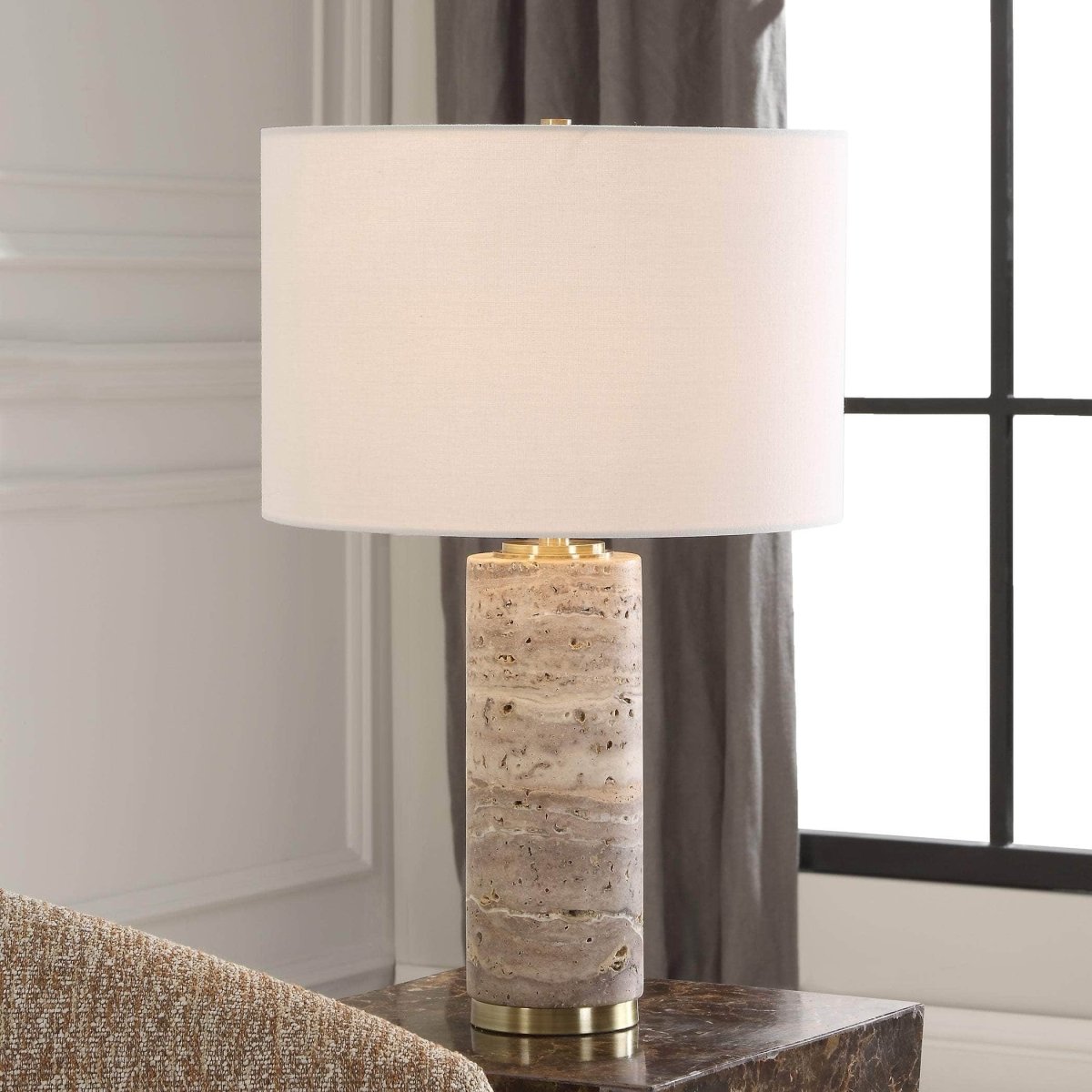 Cortado Travertine Table Lamp - Uttermost - Table Lamps by Modest Hut