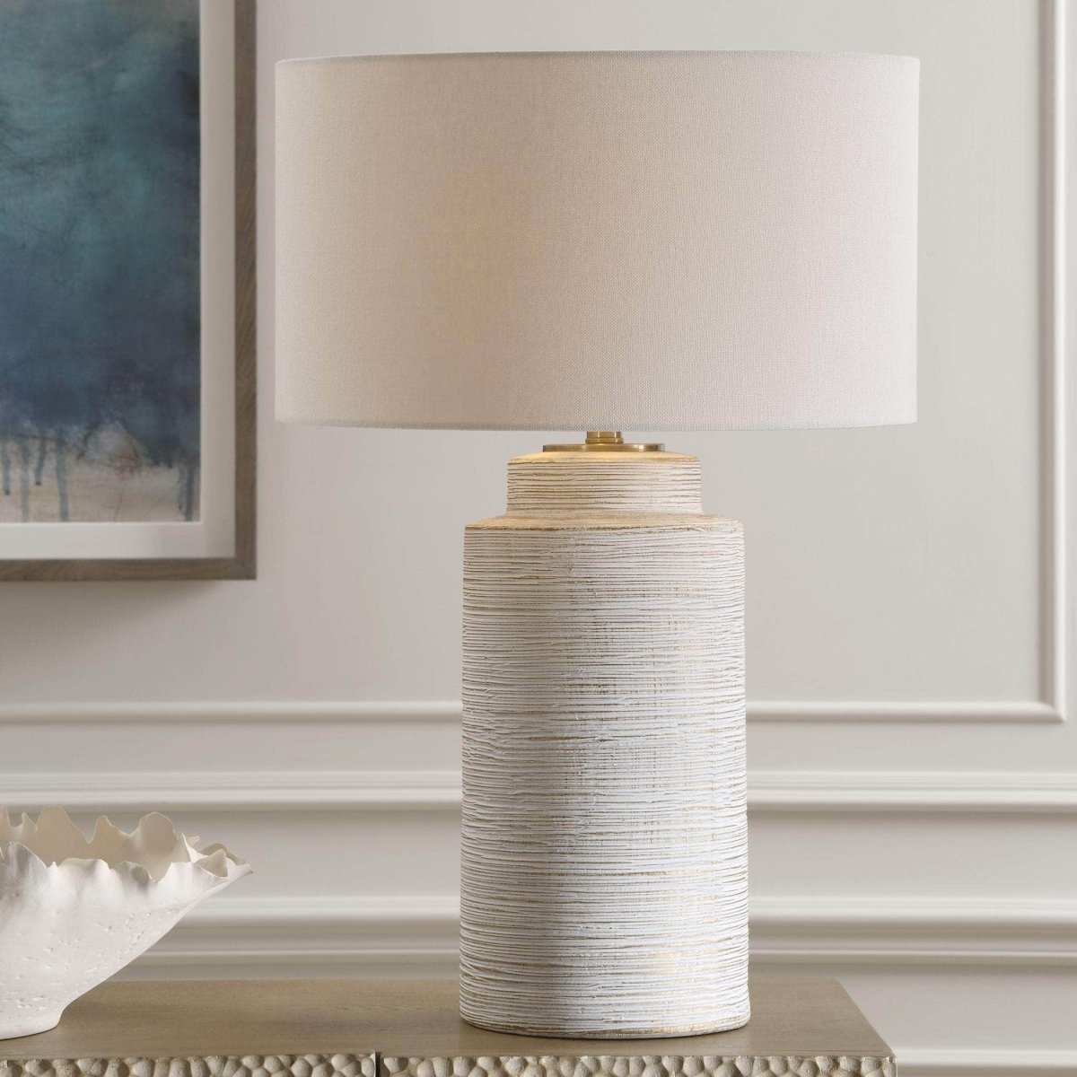 Crimp Ribbed Table Lamp - Uttermost - Table Lamps by Modest Hut