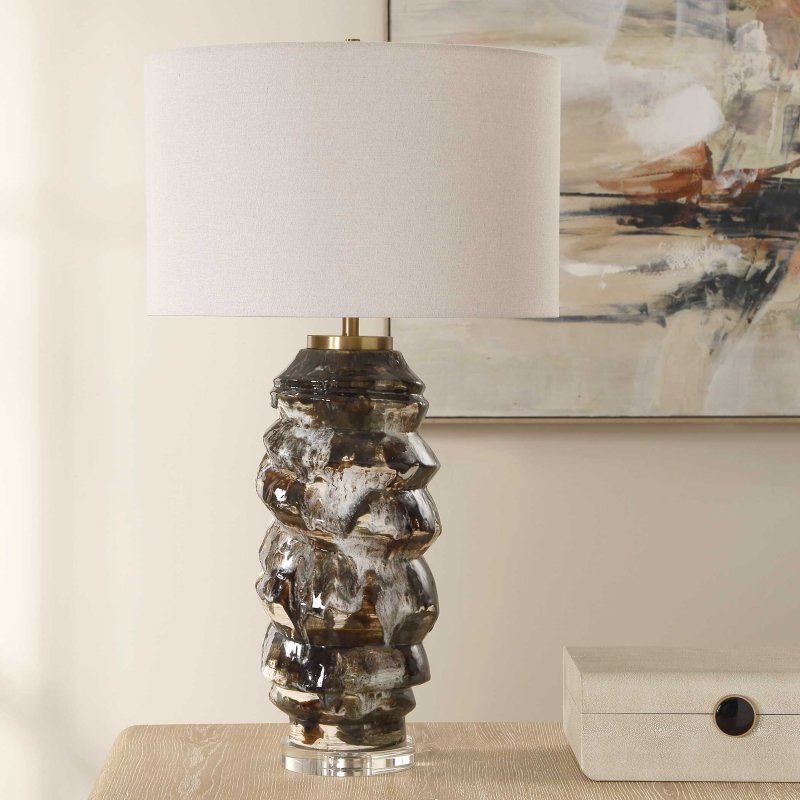 Cuoco Mottled Brown Table Lamp - Table Lamps