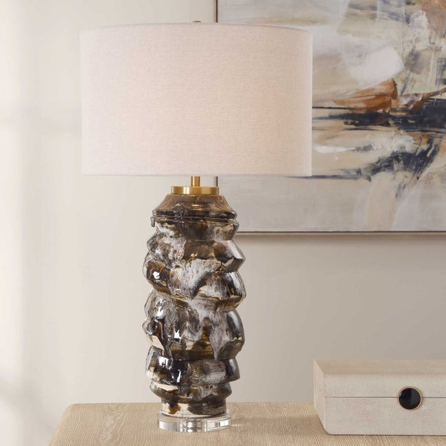 Cuoco Mottled Brown Table Lamp - Table Lamps