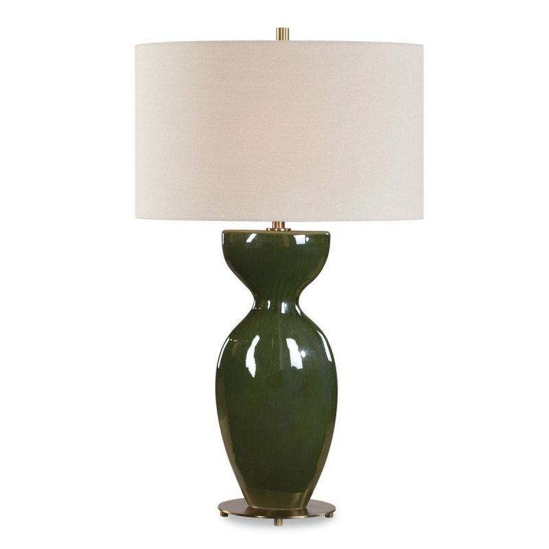 Alternate view of the Curhan Moss Green Ceramic Table Lamp by Uttermost