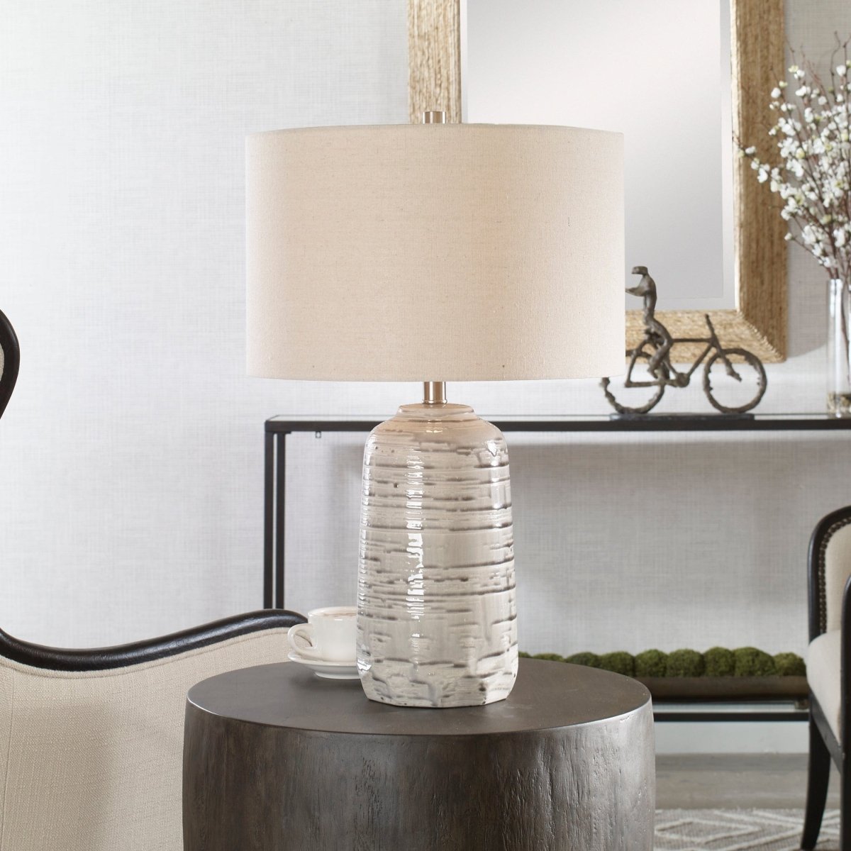 Cyclone Ivory Table Lamp - Uttermost - Table Lamps by Modest Hut