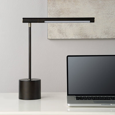 Dark Bronze Desk Lamp with Brass Accents - Uttermost - Table Lamps by Modest Hut