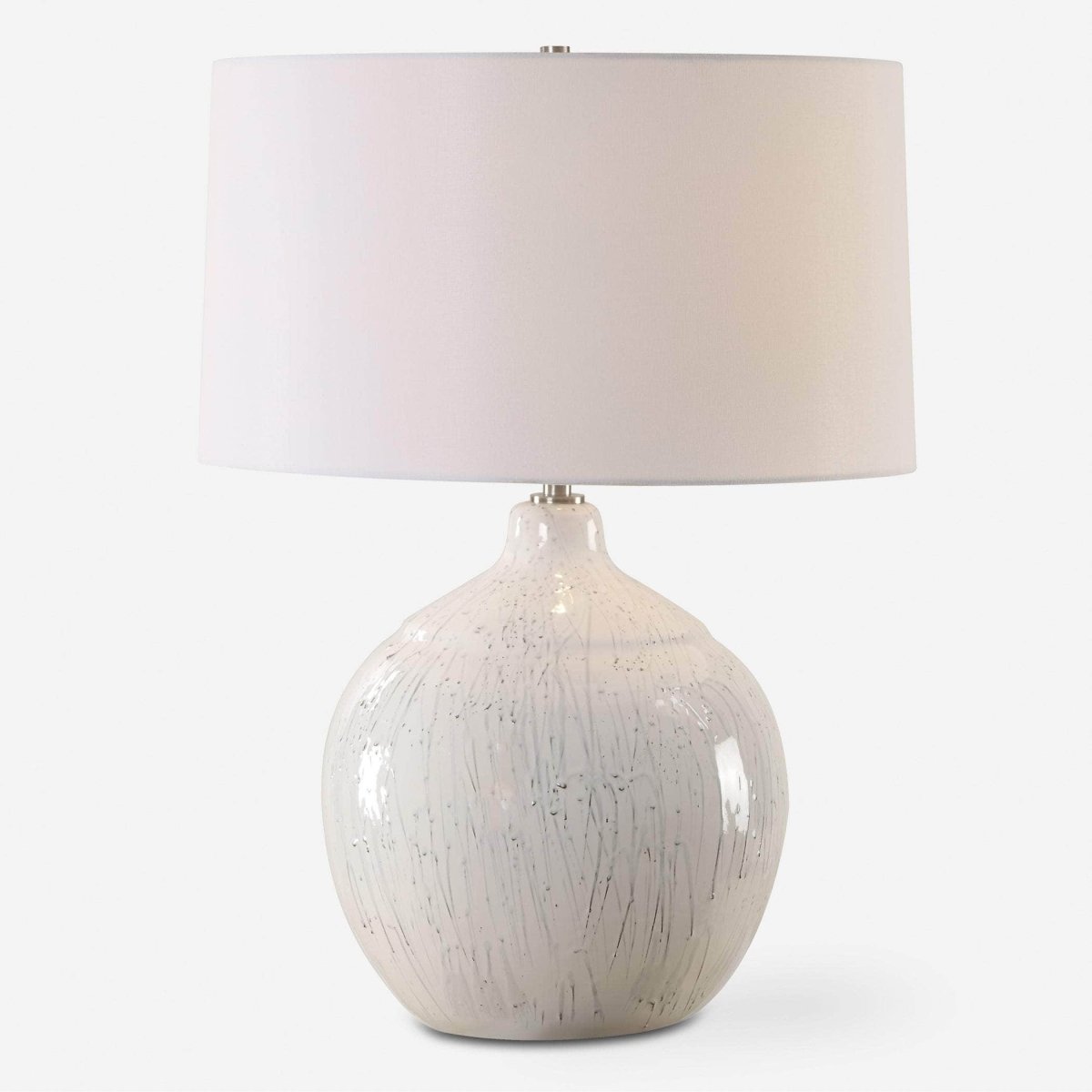 Dribble White Glaze Table Lamp - Uttermost - Table Lamps by Modest Hut