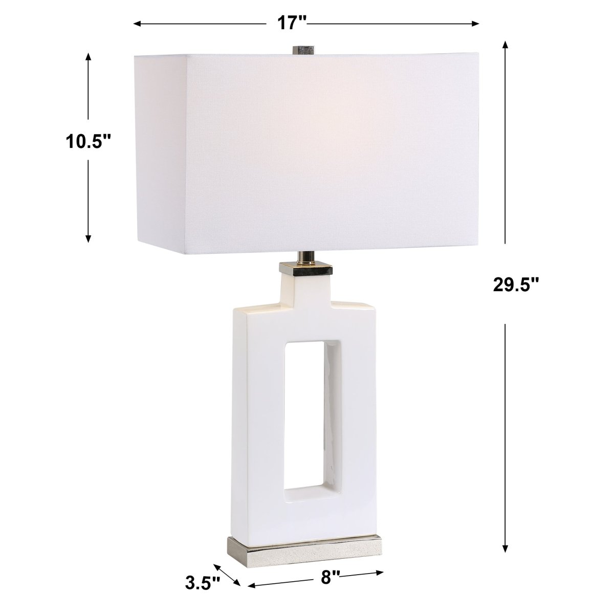 Entry Modern White Table Lamp - Uttermost - Table Lamps by Modest Hut