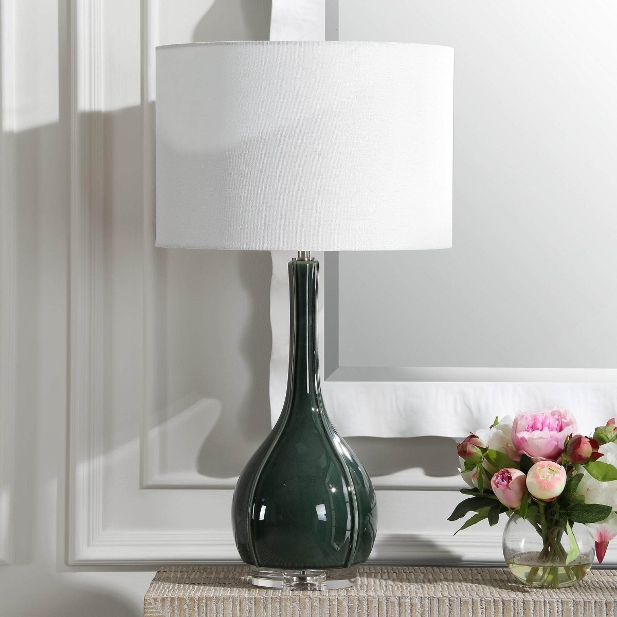 Essex Green Glass Table Lamp - Uttermost - Table Lamps by Modest Hut