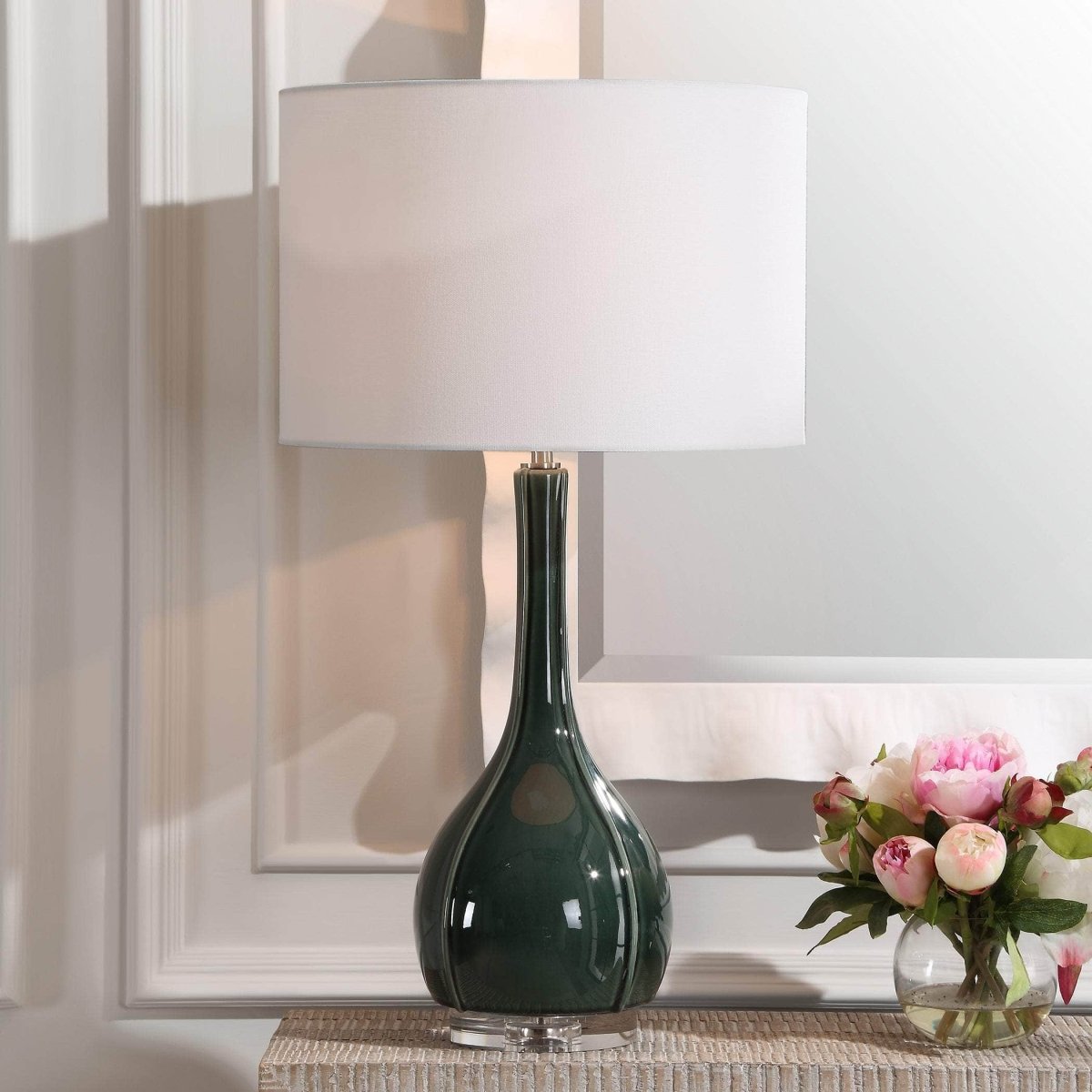 Essex Green Glass Table Lamp - Uttermost - Table Lamps by Modest Hut