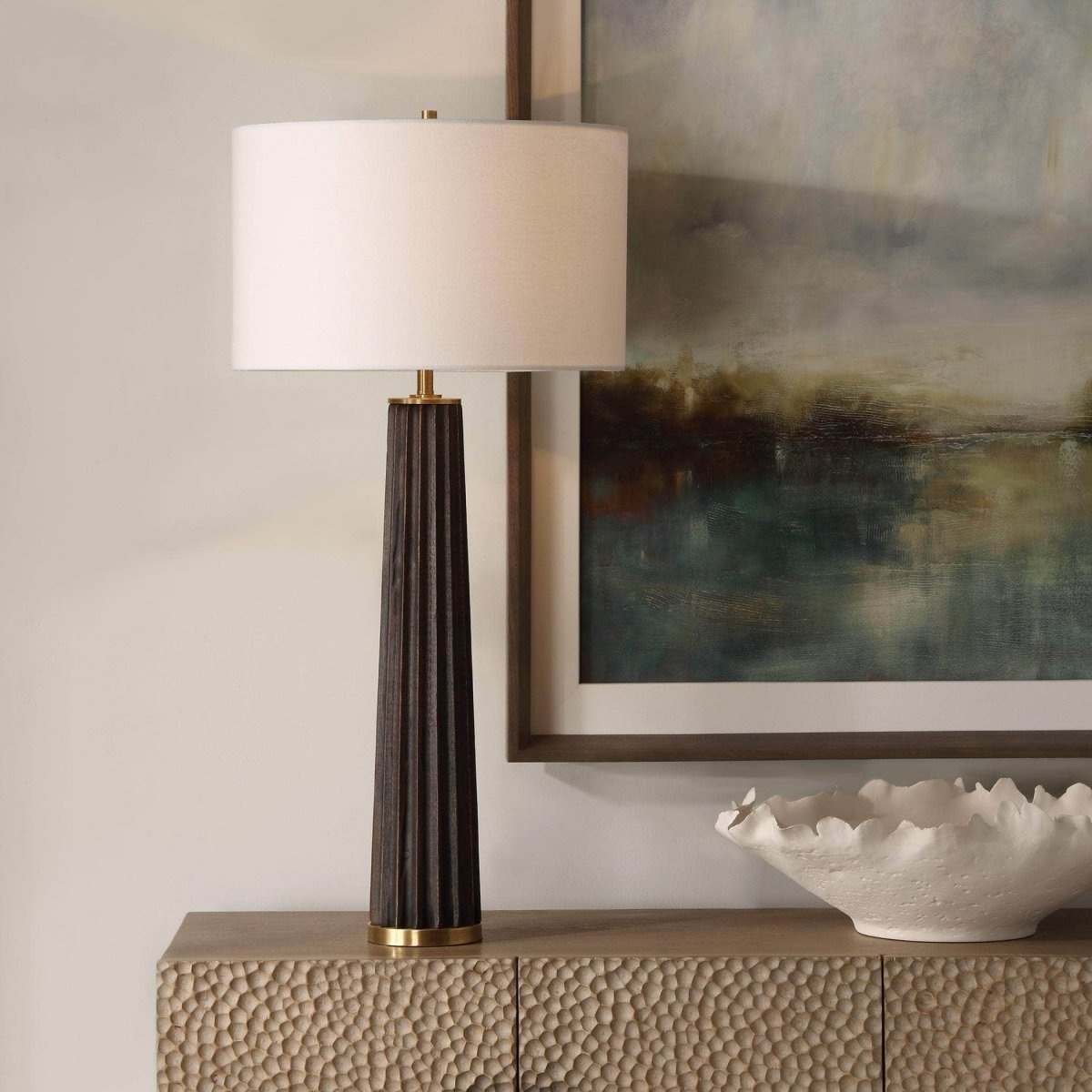 Forage Dark Scalloped Table Lamp - Uttermost - Table Lamps by Modest Hut