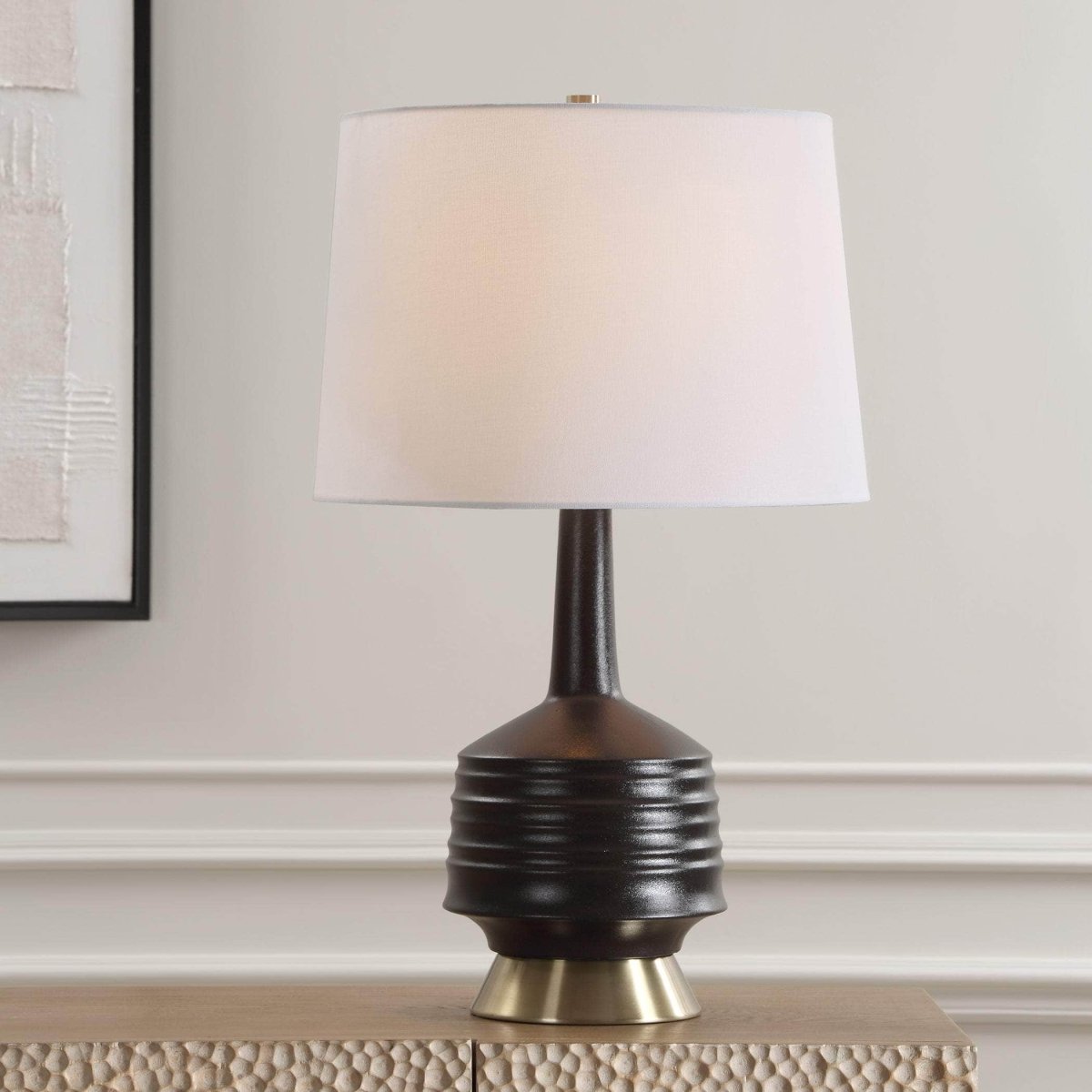 Foster Black Glaze Table Lamp - Uttermost - Table Lamps by Modest Hut