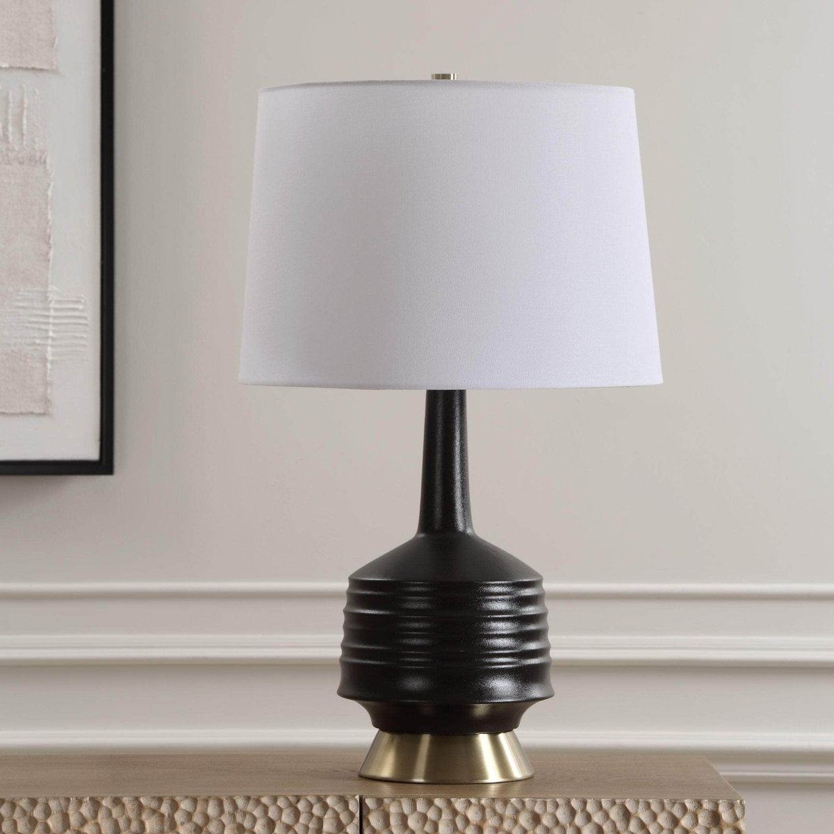 Foster Black Glaze Table Lamp - Uttermost - Table Lamps by Modest Hut