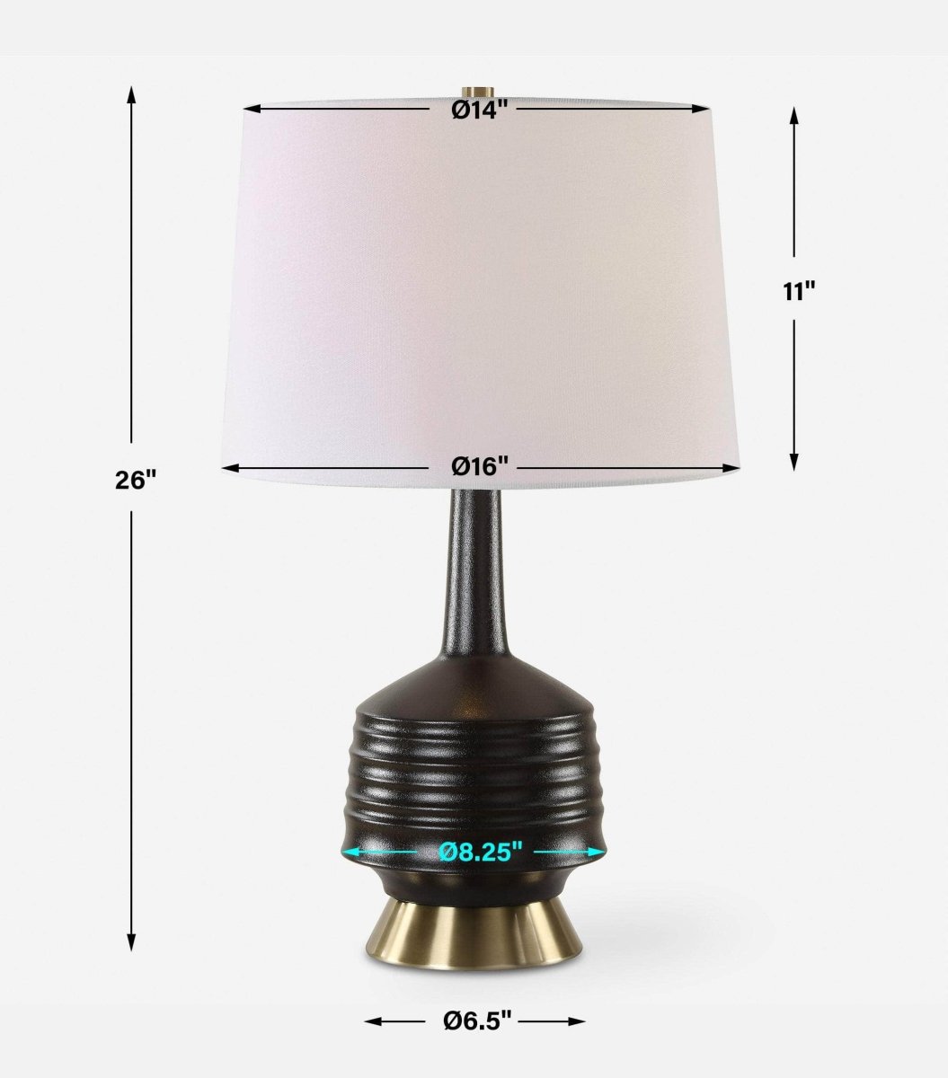 Foster Black Glaze Table Lamp - Uttermost - Table Lamps by Modest Hut