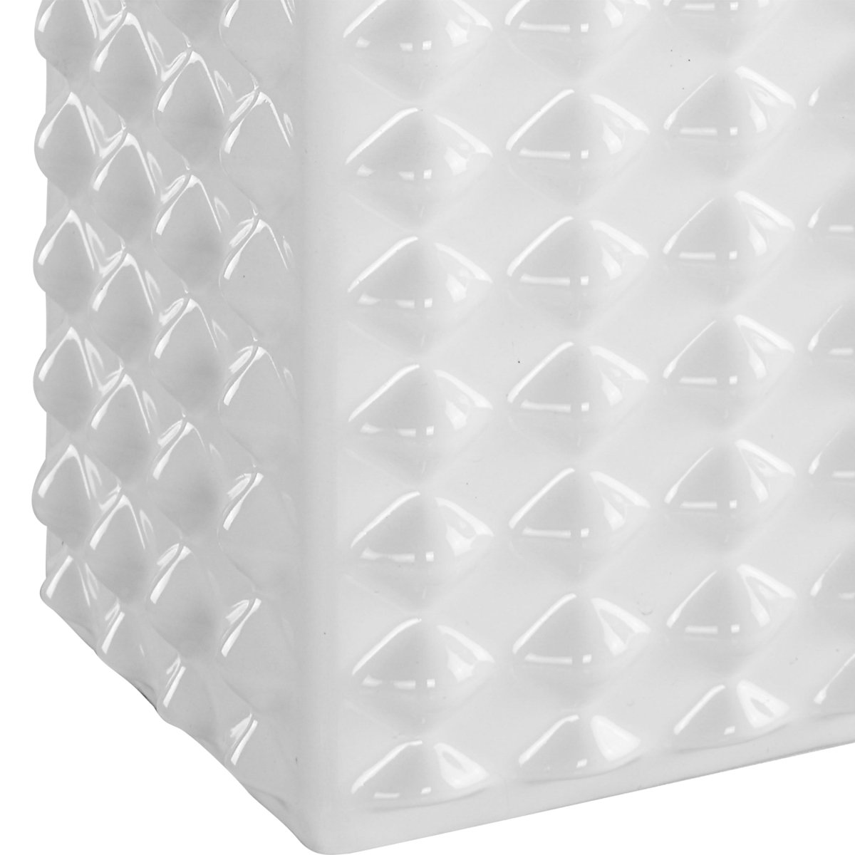 Gloss White Ceramic Diamond Table Lamp - Uttermost - Table Lamps by Modest Hut