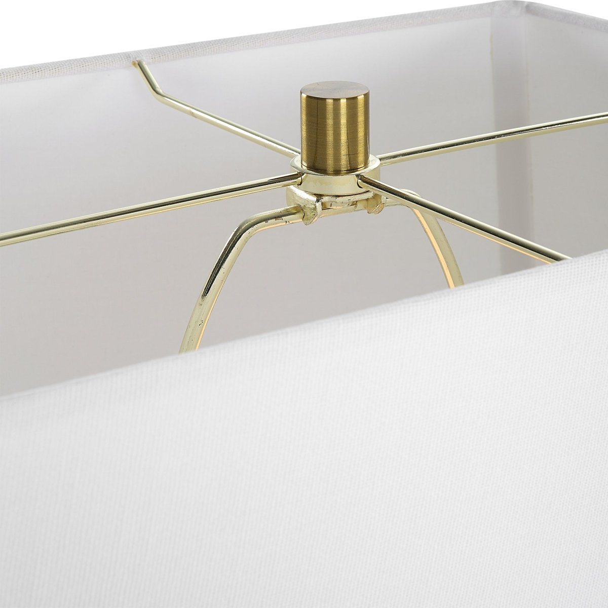 Gloss White Ceramic Diamond Table Lamp - Uttermost - Table Lamps by Modest Hut