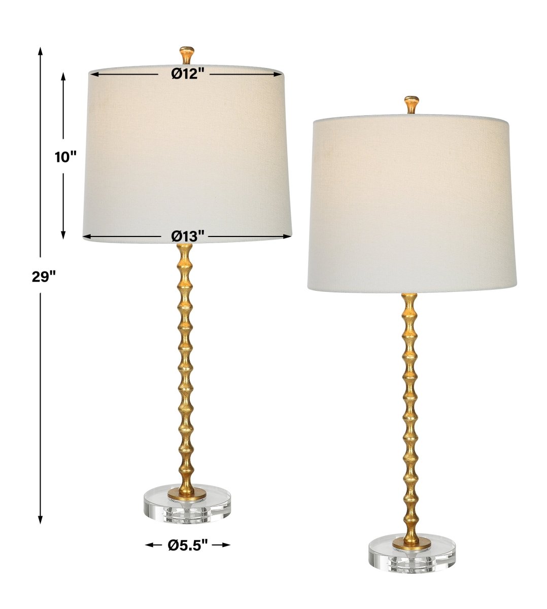 Gold Leaf Stacked Hourglass Table Lamp - Uttermost - Table Lamps by Modest Hut