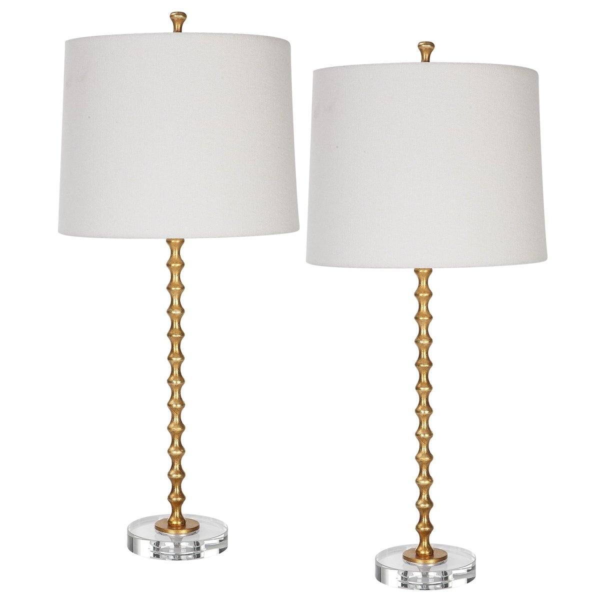 Gold Leaf Stacked Hourglass Table Lamp - Uttermost - Table Lamps by Modest Hut