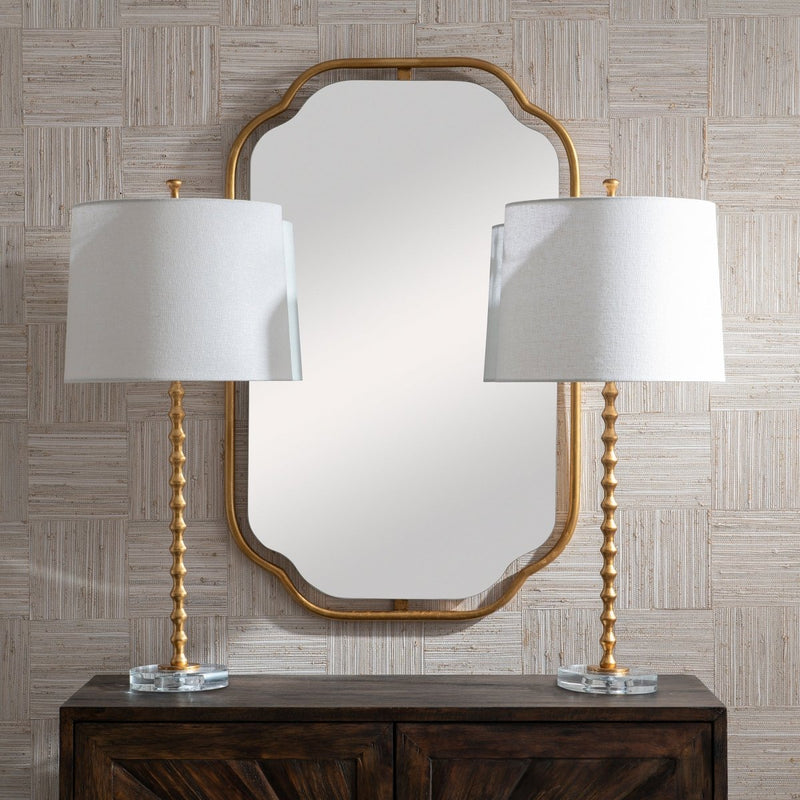 Gold Leaf Stacked Hourglass Table Lamp - Uttermost - Table Lamps by Modest Hut