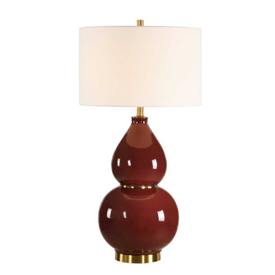 Gourd Burgundy Table Lamp - Table Lamps