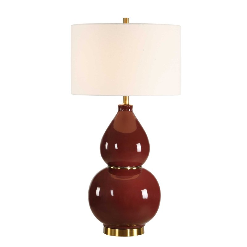 Gourd Burgundy Table Lamp - Table Lamps