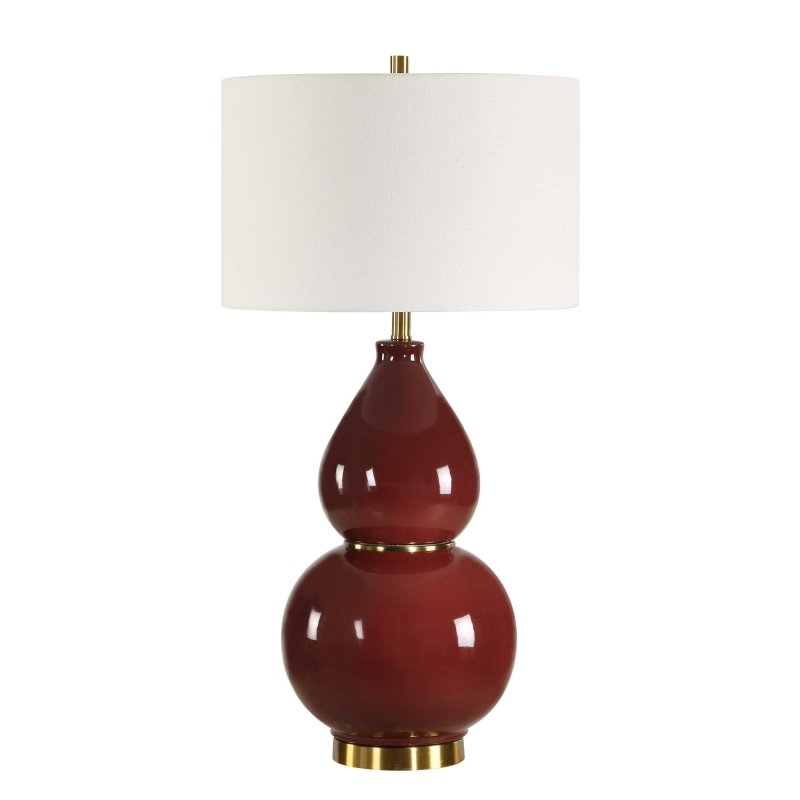 Gourd Burgundy Table Lamp - Table Lamps