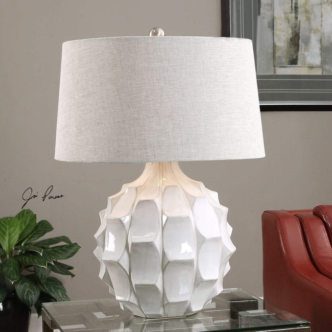 Guerra Scalloped Plated Table Lamp - Uttermost - Table Lamps by Modest Hut