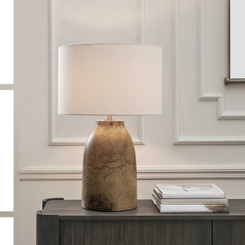 Harris Mottled Brown Table Lamp - Table Lamps