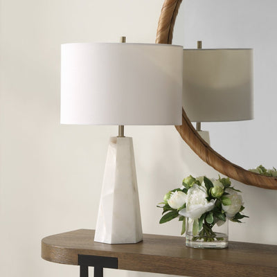 Hexagon Marble Accent Lamp - Uttermost - Table Lamps by Modest Hut