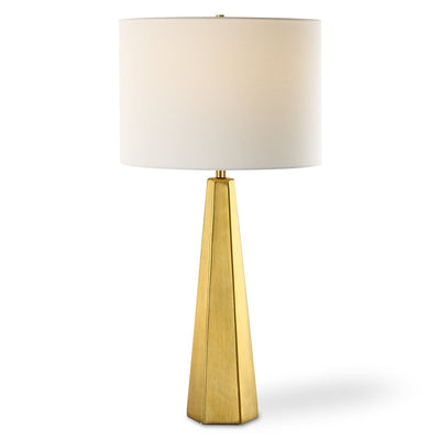 Hexagon Shaped Gold Ceramic Table Lamp - Uttermost - Table Lamps by Modest Hut