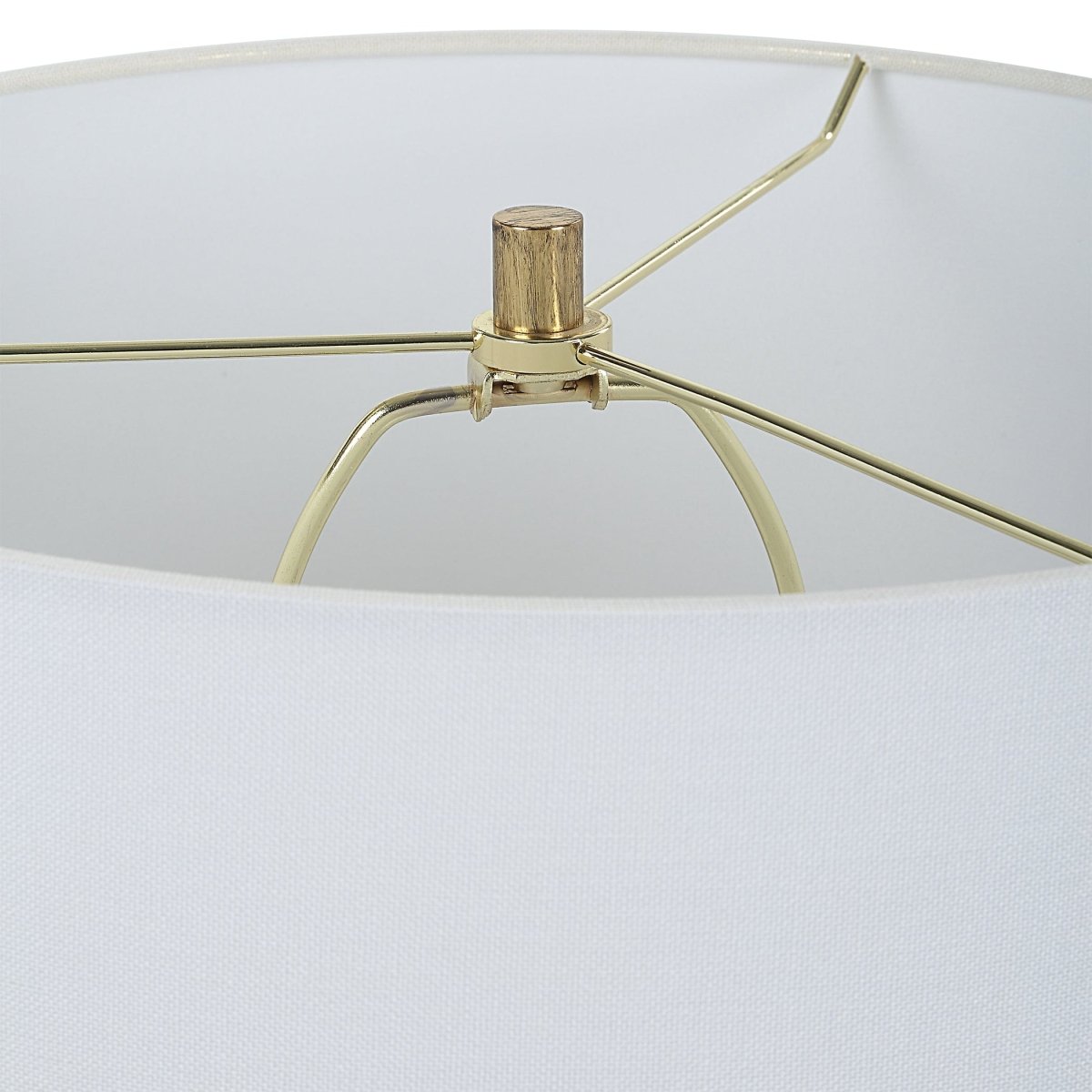 Hexagon Shaped Gold Ceramic Table Lamp - Uttermost - Table Lamps by Modest Hut