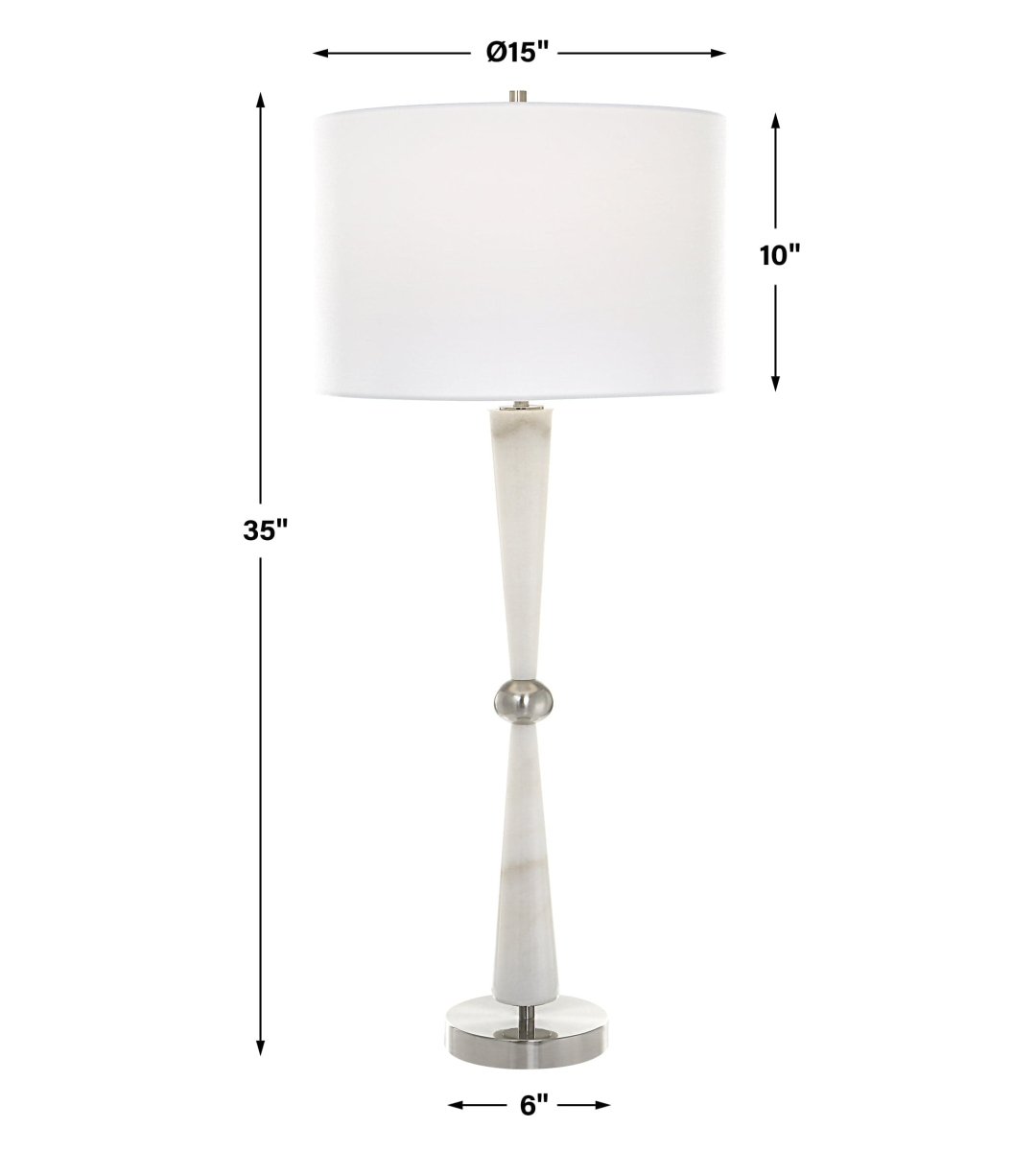 Hourglass White Table Lamp - Uttermost - Table Lamps by Modest Hut