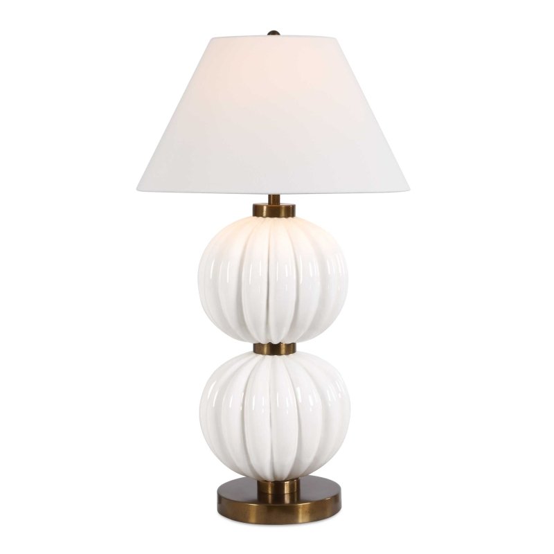 Irena White Sphere Table Lamp - Table Lamps