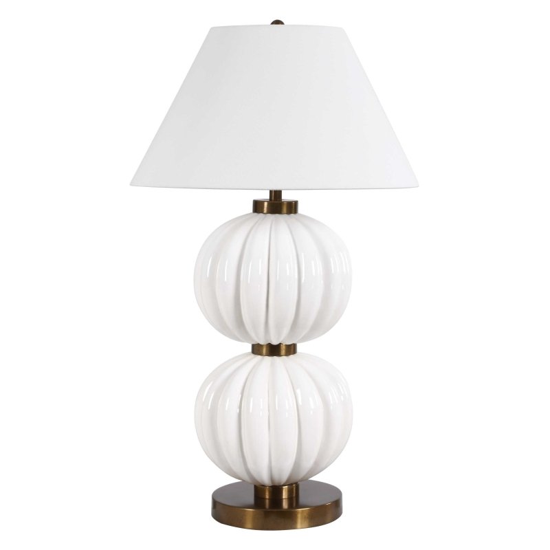 Irena White Sphere Table Lamp - Table Lamps