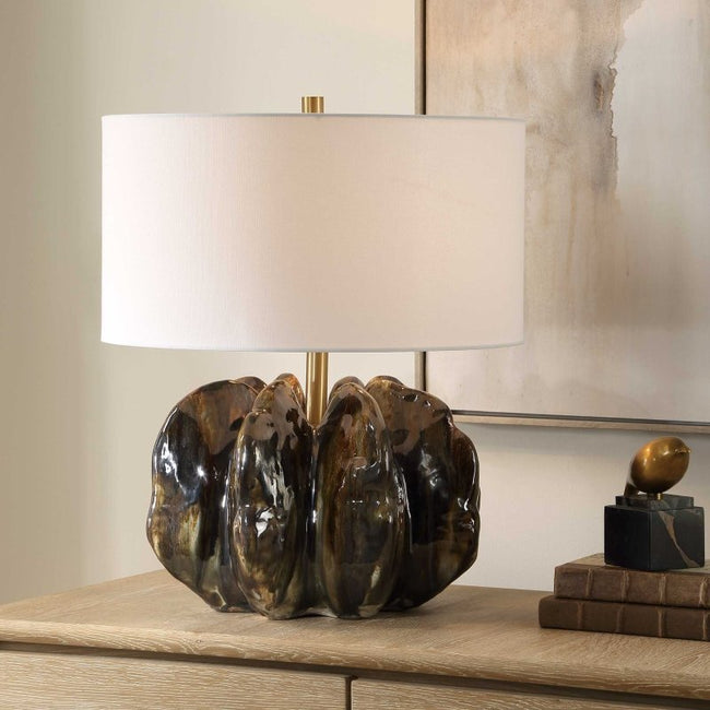 Jaudon Brown Glass Table Lamp - Table Lamps