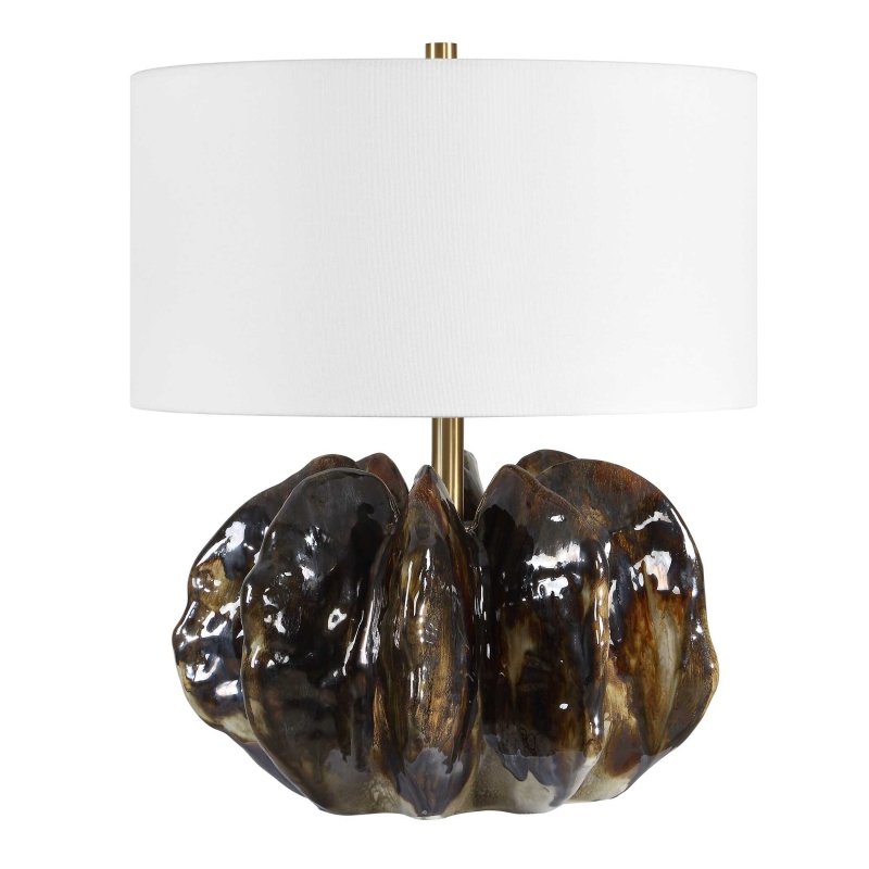 Jaudon Brown Glass Table Lamp - Table Lamps