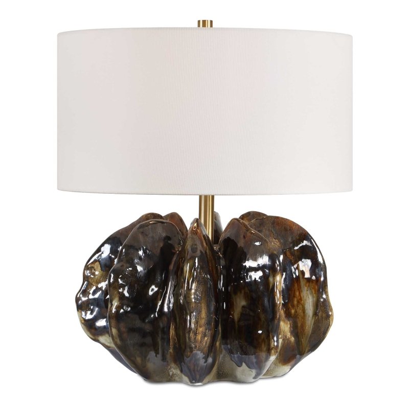Jaudon Brown Glass Table Lamp - Table Lamps