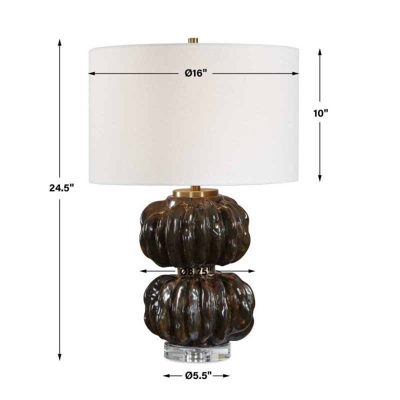 Dimension guide for the Jaudon Stacked Table Lamp