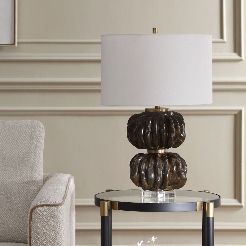 Side view of the Jaudon Stacked Table Lamp by Uttermost