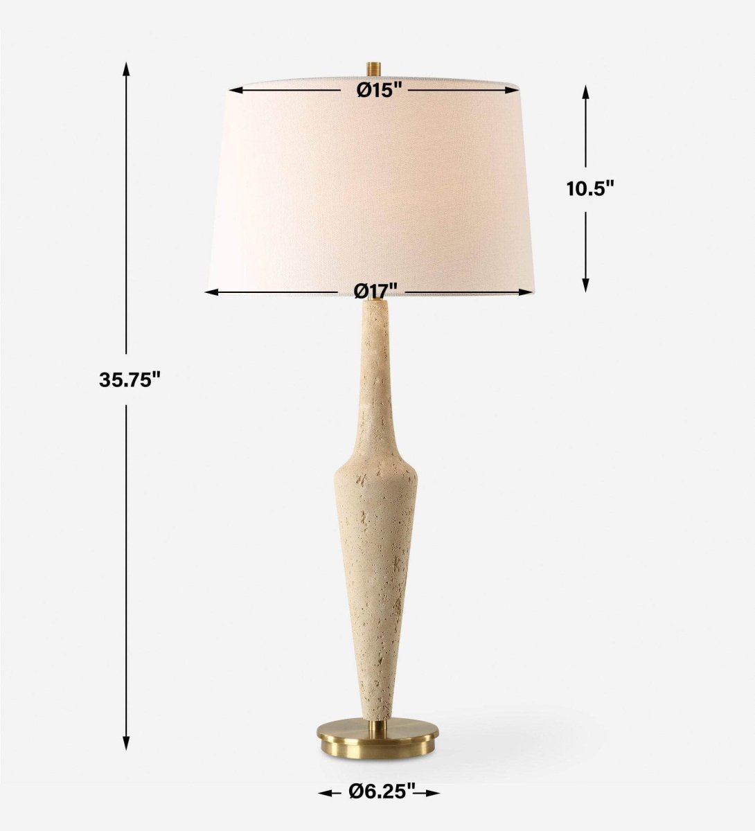 Juliet Travertine Table Lamp - Uttermost - Table Lamps by Modest Hut