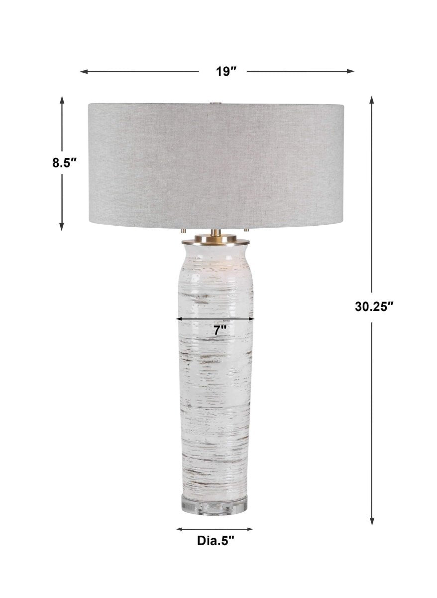 Lente White Table Lamp - Uttermost - Table Lamps by Modest Hut