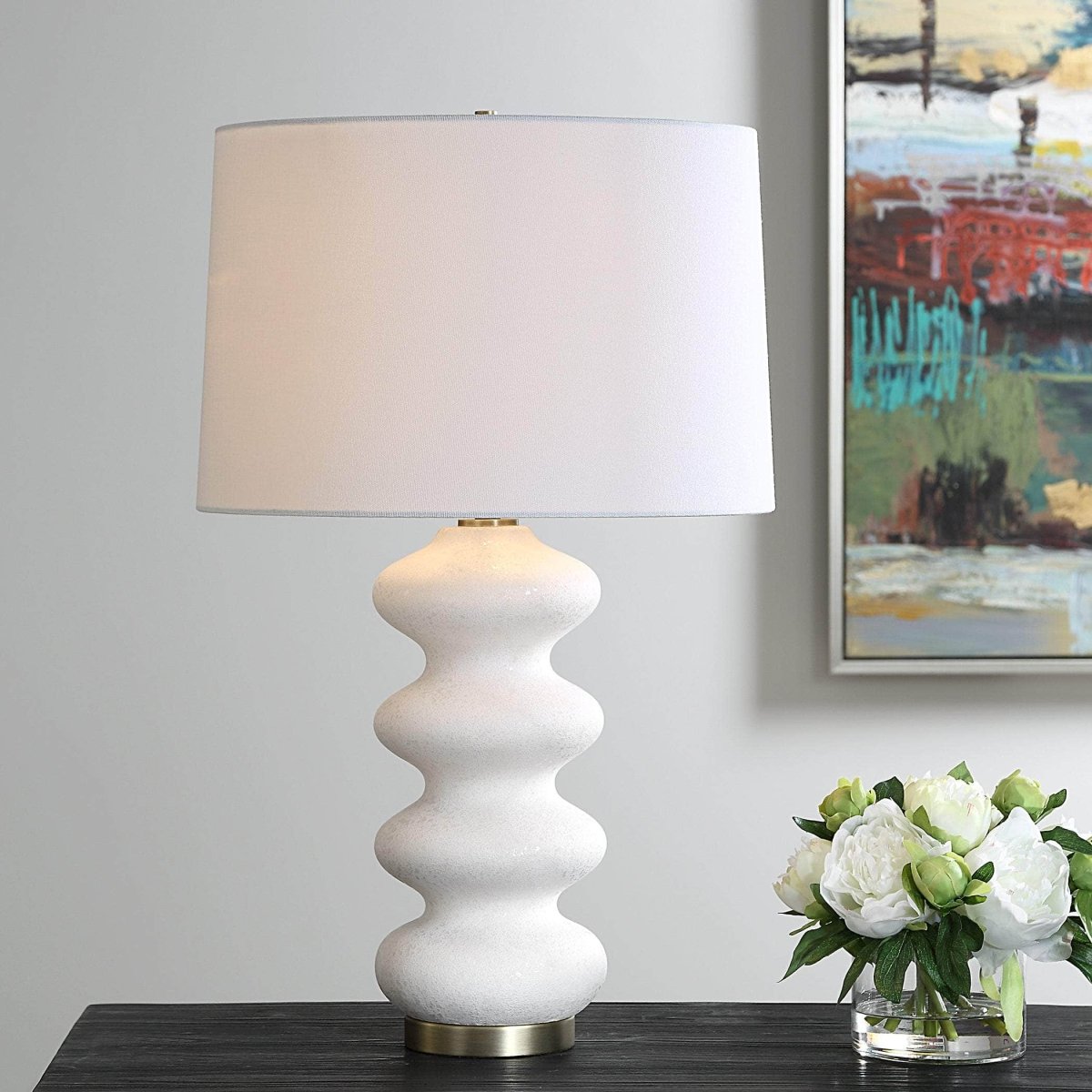 Liora White Table Lamp - Uttermost - Table Lamps by Modest Hut