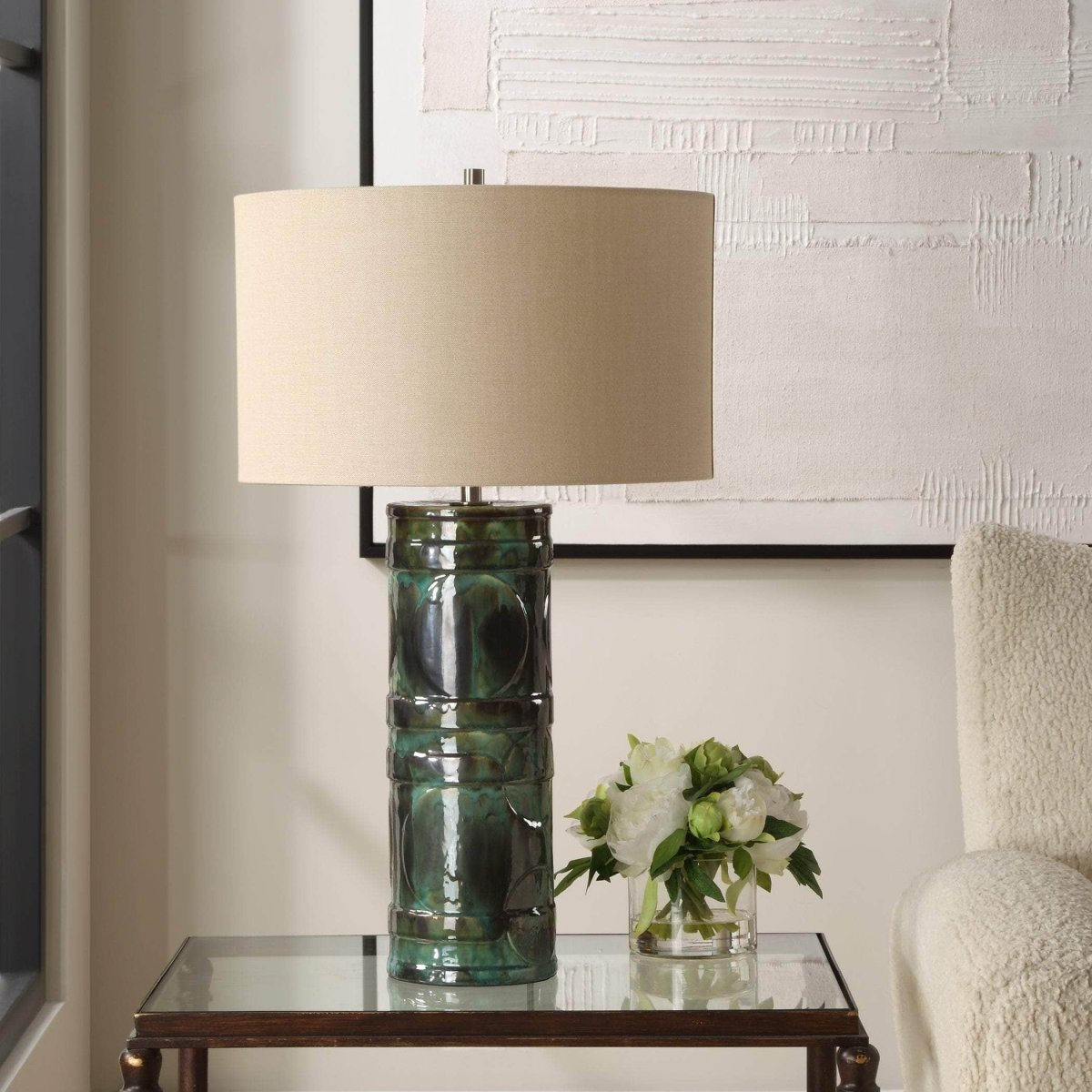 Loch Green Glaze Table Lamp - Uttermost - Table Lamps by Modest Hut