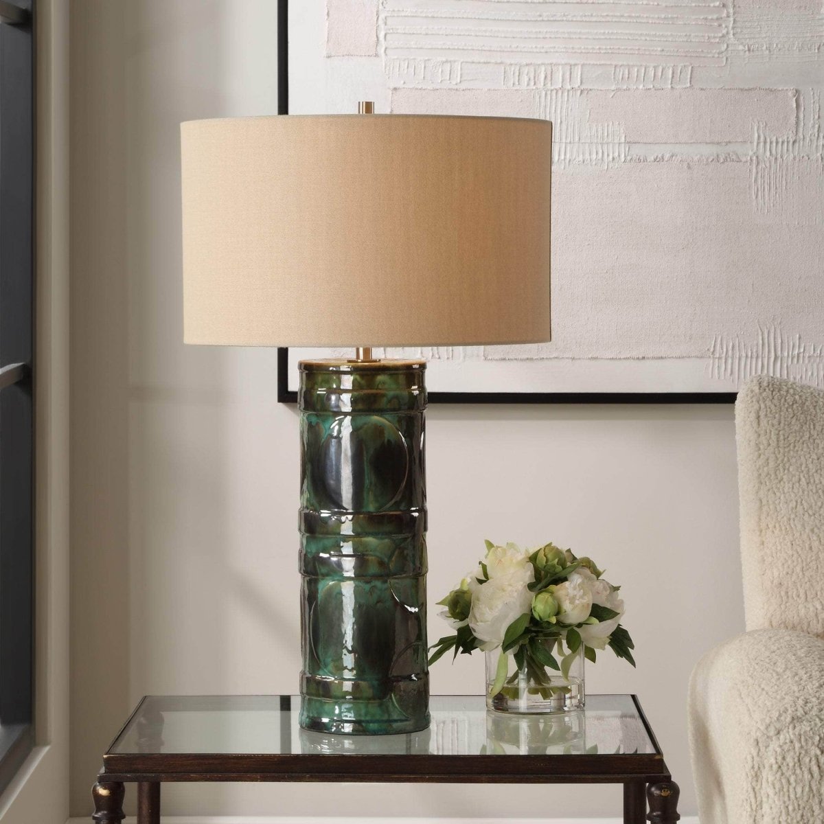 Loch Green Glaze Table Lamp - Uttermost - Table Lamps by Modest Hut