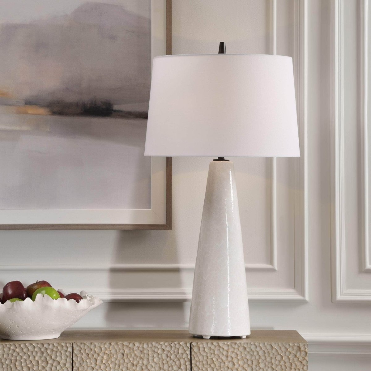 Loire Ivory Glaze Table Lamp - Uttermost - Table Lamps by Modest Hut