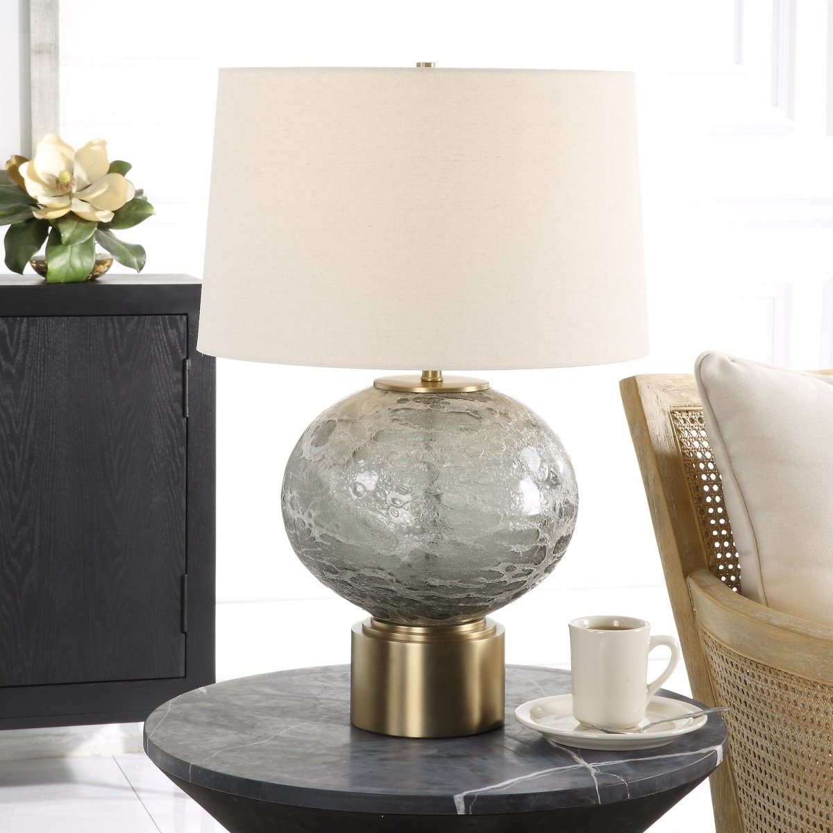 Lunia Gray Glass Table Lamp - Uttermost - Table Lamps by Modest Hut