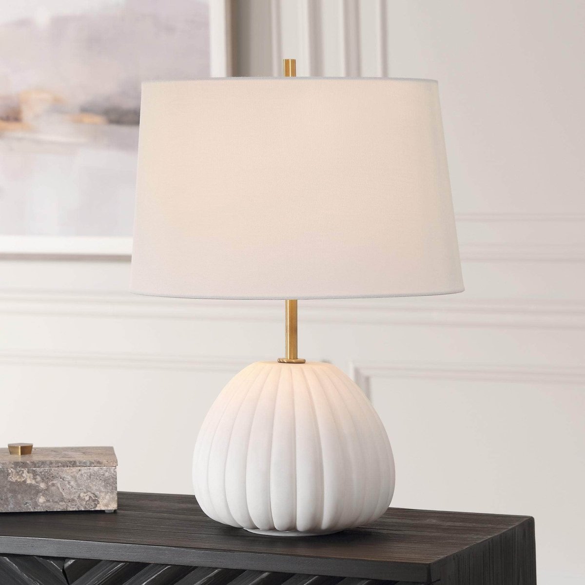 Lynna Ivory Table Lamp - Uttermost - Table Lamps by Modest Hut