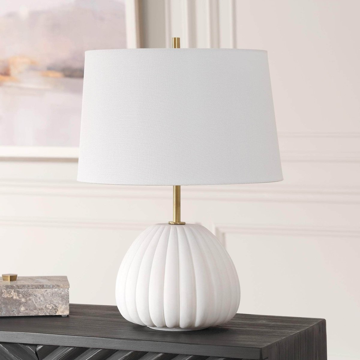 Lynna Ivory Table Lamp - Uttermost - Table Lamps by Modest Hut