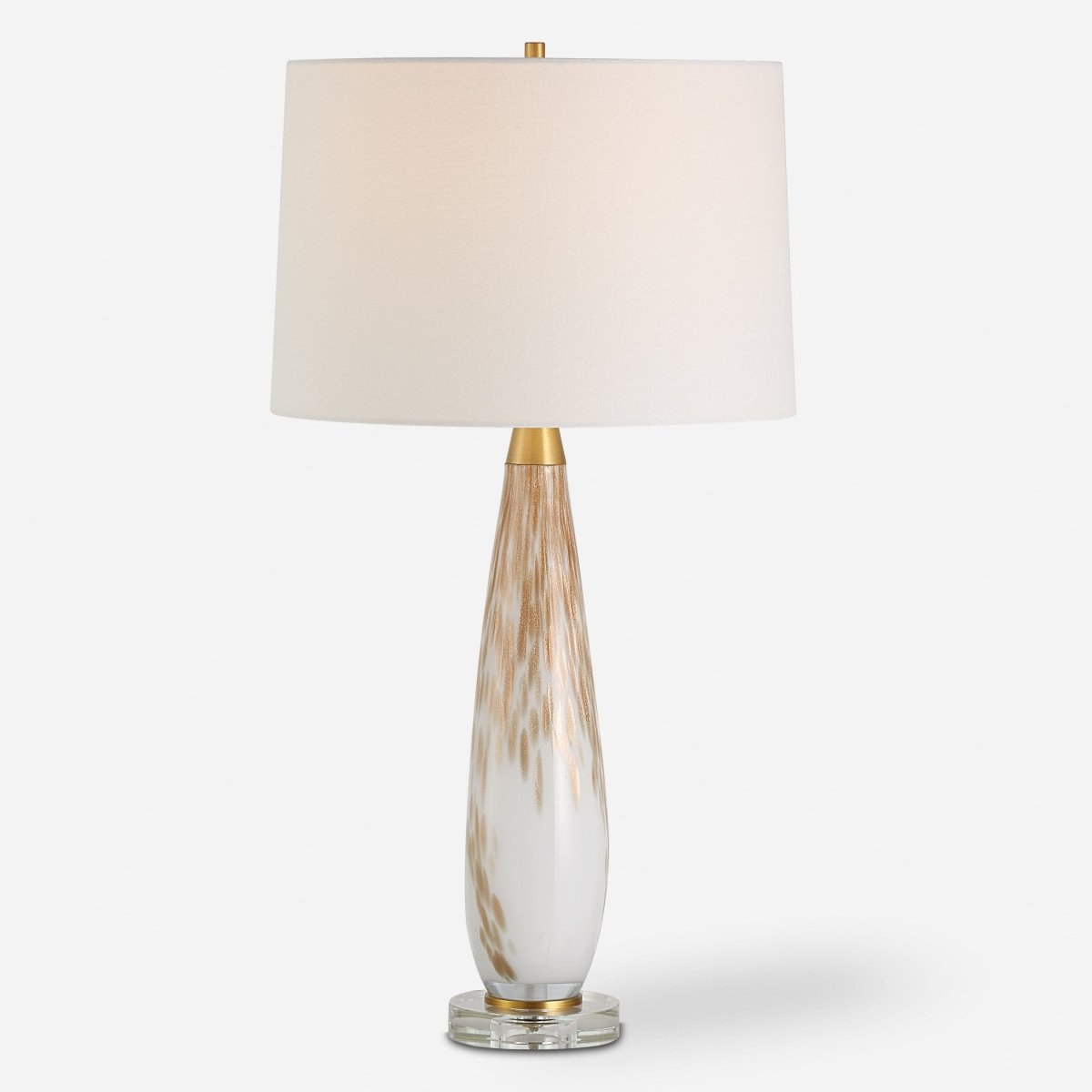 Lyra White & Gold Table Lamp - Uttermost - Table Lamps by Modest Hut