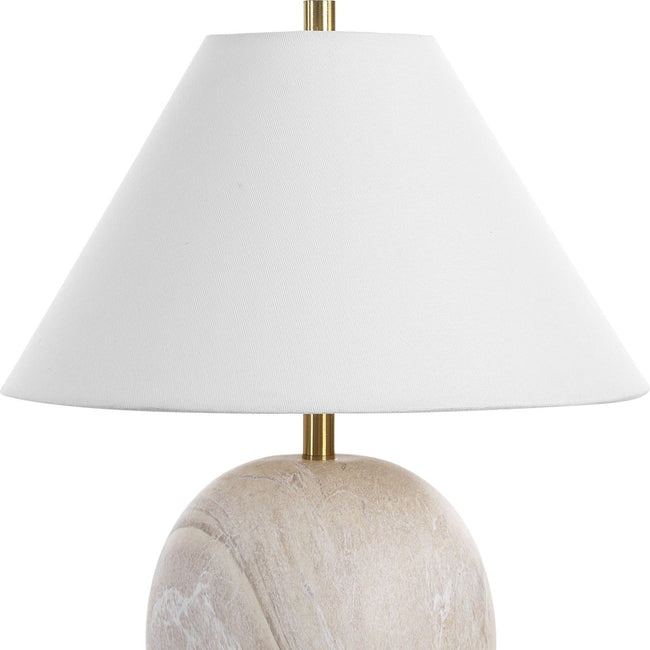 Marble Ceramic Accent Lamp with Neutral Tones - Uttermost - Table Lamps by Modest Hut