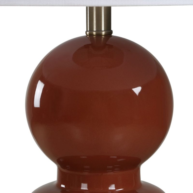 Detail view of the lighting hardware detail on the Marco Sienna Ceramic Table Lamp