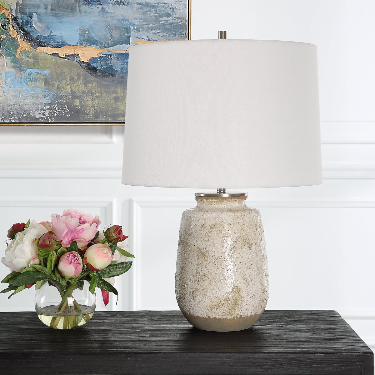 Medan Taupe & Gray Table Lamp - Uttermost - Table Lamps by Modest Hut